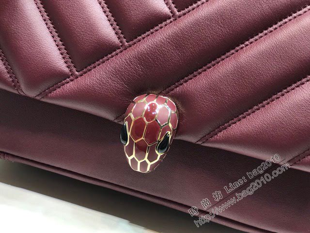 Bvlgari女包 寶格麗小號新品 幾何形狀鏈條斜挎包 Serpenti Cabocho肩包 287993  fyd1528